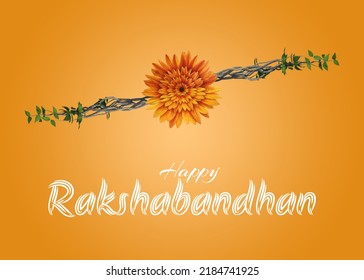 Happy Rakshabandhan Creative Poster With Eco-friendly 3d Floral Rakhi