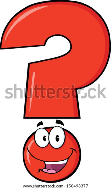 Happy Red Question Mark Cartoon Character Stock Illustration 150498377 ...