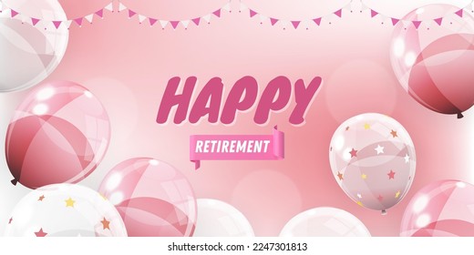 Happy Retirement Banner - Happy Retirement lettering card - Powered by Shutterstock