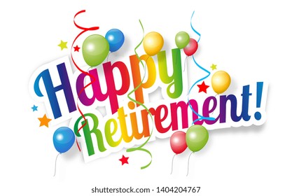 Happy retirement with colored balloons - Powered by Shutterstock