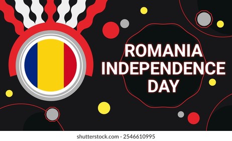 Happy Romania Independence Day modern minimal graphic poster illustration. - Powered by Shutterstock