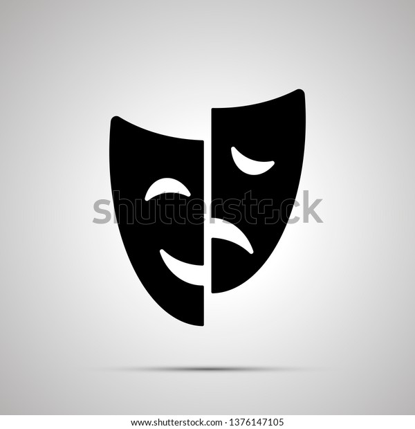 Happy Sad Drama Mask Silhouette Simple Stock Illustration 1376147105 ...