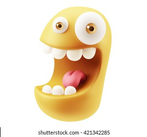 Happy Funny Emoticon Character Face Expression Stock Illustration ...