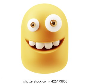 Happy Smiley Emoticon Face 3d Rendering Stock Illustration 421473853 ...