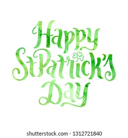 HAPPY ST PATRICK’S DAY brush calligraphy banner with shamrocks - Powered by Shutterstock