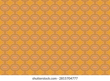 Happy sweet macaron inspired patterned wallpaper-style design with rose bud, salmon pink, mint tea, pearl white, sunflower, amber, purple heart, indigo
