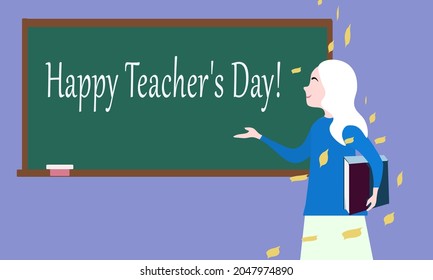 Happy Teachers Day Background Poster Template Stock Illustration ...