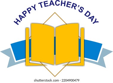 Happy Teacher's Day Banner, Greeting Card, Poster Background Illustration To Pay Tribute.