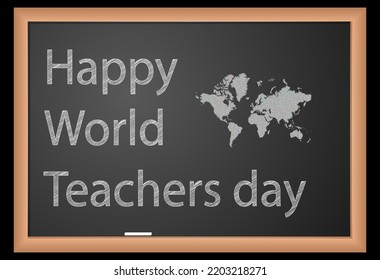 Happy Teachers Day Blackboard Happy Teachers Stock Illustration ...