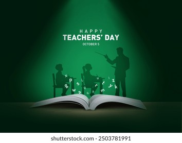 Happy Teacher's day concept background. Creative teacher's day education concept. - Powered by Shutterstock