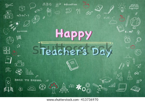 Happy Teachers Day Greeting Celebration On Stock Illustration 413736970 ...