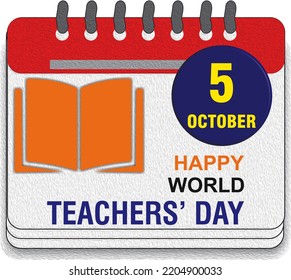 Happy Teacher's Day  On October 5. Banner, Greeting Card, Poster Background Illustration To Pay Tribute.