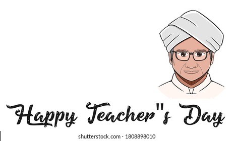 Happy Teacher's Day With White Background. Dr.sarvepalli Radhakrishnan