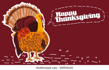 Happy Thanksgiving Poster Template Design Turkey Stock Vector (Royalty ...