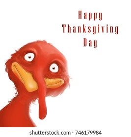 Happy Thanksgiving Day With Funny Turkey