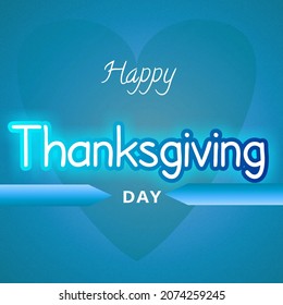 Happy Thanksgiving Day Social Media Post. Text Isolated On Colorful Background.