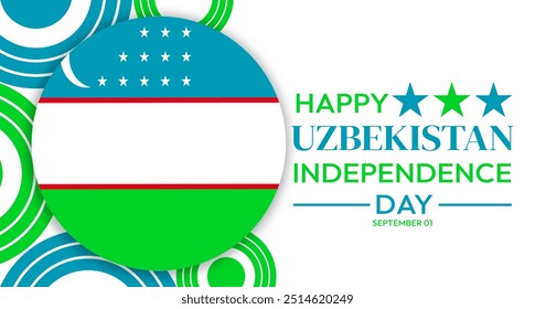 Happy Uzbekistan Independence day background design with typography and flag - Powered by Shutterstock