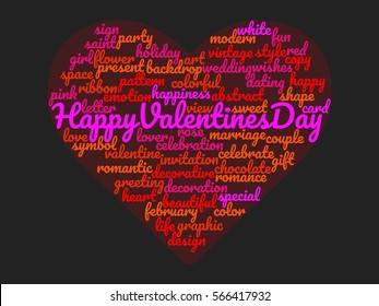 Happy Valentine Day Word Cloud Concept Stock Illustration 566417932 ...