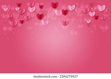 Happy valentine Vector greeting pink hearts 14 february Day all lovers Copy space text Gentle design Romantic feelings Gradient Love beautifully crafted Valentine's Day card Wedding Birthday Defocused - Powered by Shutterstock