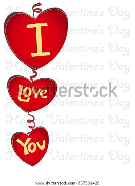 Happy Valentines Day Letters Style Paper Stock Illustration 357531428