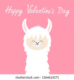 Happy Valentines Day Llama Alpaca Animal Stock Illustration 1364614271 ...