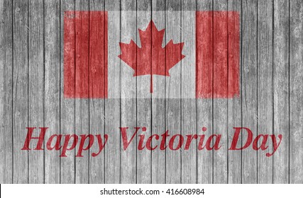 Happy Victoria Day With Canada Flag

