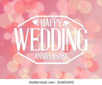 Happy Weeding Anniversary Stamp Over Pink Stock Illustration 314651693 ...