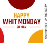 Happy Whit Monday backdrop design Banner along with cross and typography on the center