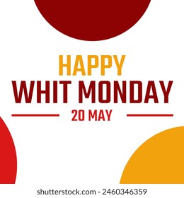 Happy Whit Monday backdrop design Banner along with cross and typography on the center - Powered by Shutterstock