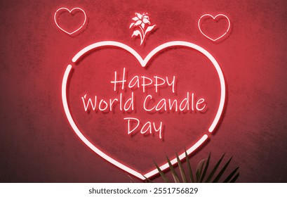 Happy World Candle Day neon text effects - Powered by Shutterstock