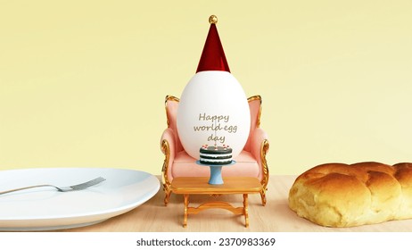 Happy world egg day theme in 3d style - Powered by Shutterstock