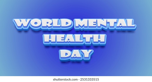 Happy World Mental Health Day Text Effect on blue background - Powered by Shutterstock