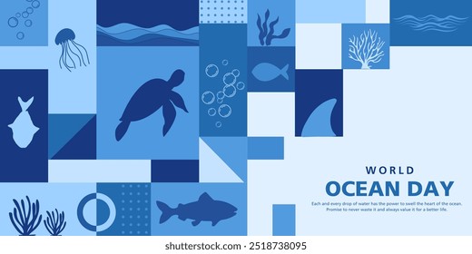 Happy World oceans day background with underwater ocean, shinny light coral, sea plants, stingray and turtle. banner, card, flyer. Creative illustration design for commercial use. - Powered by Shutterstock