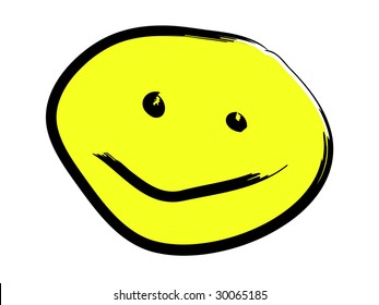 Happy Yellow Cartoon Face Stock Illustration 30065185 | Shutterstock