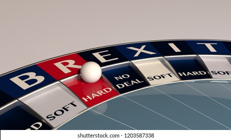 Hard brexit roulette  - concept gambling
