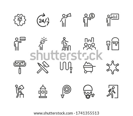 Hardwork icon set. Can be used for topics like industry, engineering, occupation, profession