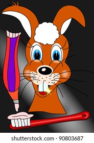 Hare toothbrush and toothpaste