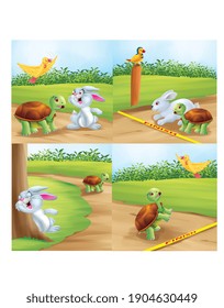 Hare Tortoise Story Cartoon Image Illustration Stock Illustration ...