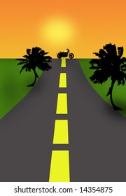Harley on road