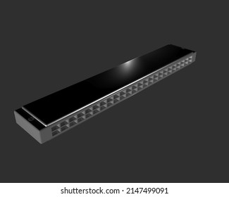 Harmonica, Mouth Organ Musical Instrument 3d Illustration