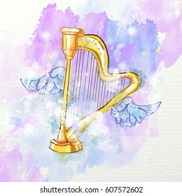 Harp Wings Stock Illustration 607572602 | Shutterstock