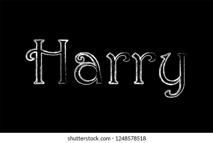 Harry male name  Grunge style  Vintage hystorical typeface art design  Lineage concept  Old style sign