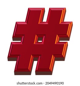 Hash Tag Symbol 3d Render Metallic Stock Illustration 2049490190 ...