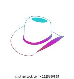 Hat Logo Design Red Purple Green White Background