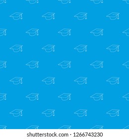 Hat student pattern seamless blue repeat for any use