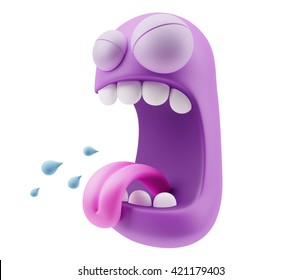 Hate Emoticon Character Face Expression 3d Stock Illustration 421179403 ...