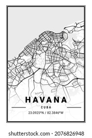 Havana - Cuba Light City Map