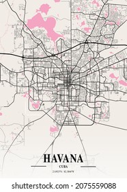 Havana - Cuba Neapolitan City Map