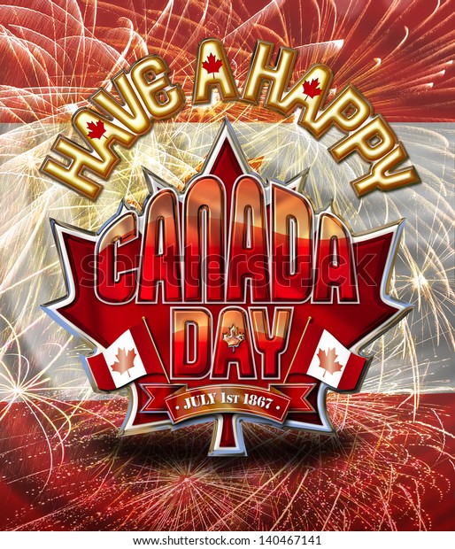 Have Happy Canada Day Graphic On Stock Illustration 140467141 ...