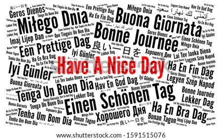 Have a nice day word cloud in different languages